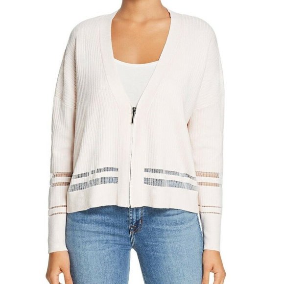 Kenneth Cole XS Pink Sheer Stripe Sweater NWT 1B87 - Picture 1 of 4
